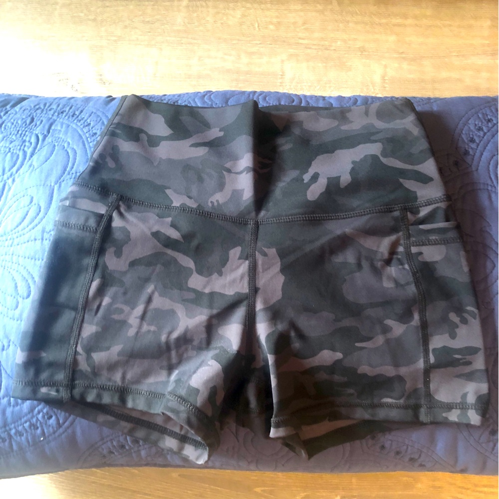 Camo workout shorts with pockets